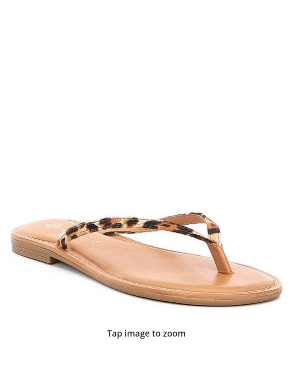Antonio Melani Lagoona Leather Leopard Thong Sandals Women’s Size 8.5